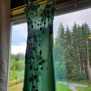 Prom dress SCALA turquoise  100% silk lining, XL